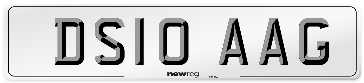 DS10 AAG Number Plate from New Reg
